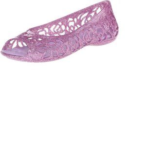 Crocs Size J 3 Wild Orchid Glitter Flats New Girls